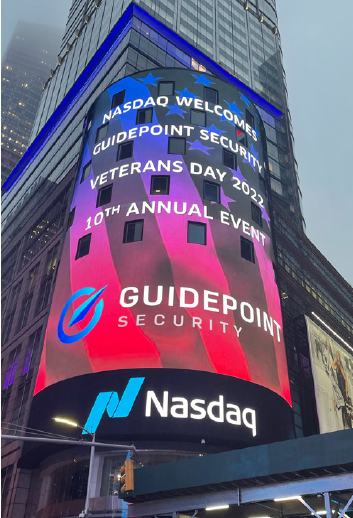 Nasdaq sign showing GuidePoint